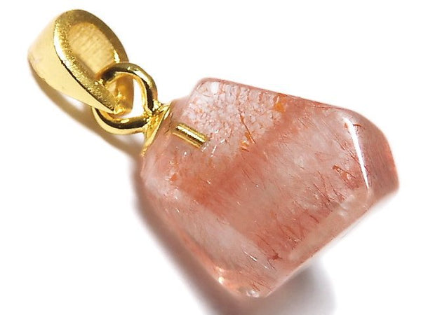 [Video][One of a kind] Natural Strawberry Quartz AAA Pendant 18KGP NO.30