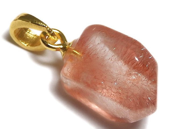 [Video][One of a kind] Natural Strawberry Quartz AAA Pendant 18KGP NO.32