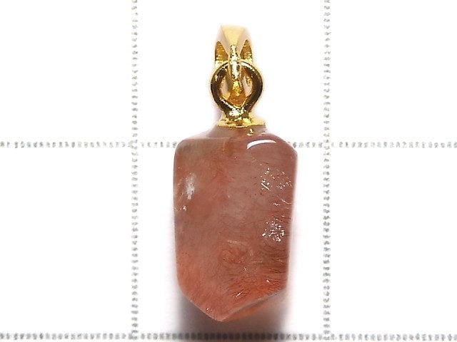 [Video][One of a kind] Natural Strawberry Quartz AAA Pendant 18KGP NO.32