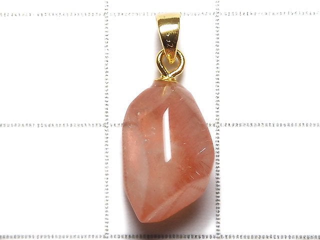 [Video][One of a kind] Natural Strawberry Quartz AAA Pendant 18KGP NO.34