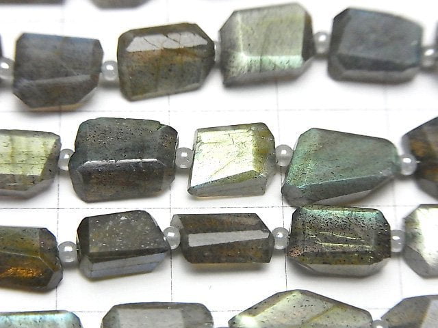 [Video]High Quality Labradorite AA++ Faceted Nugget half or 1strand beads (aprx.13inch/32cm)