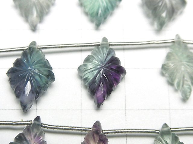 [Video]High Quality Multicolor Fluorite AAA Lozenge Carving 1strand (6pcs)