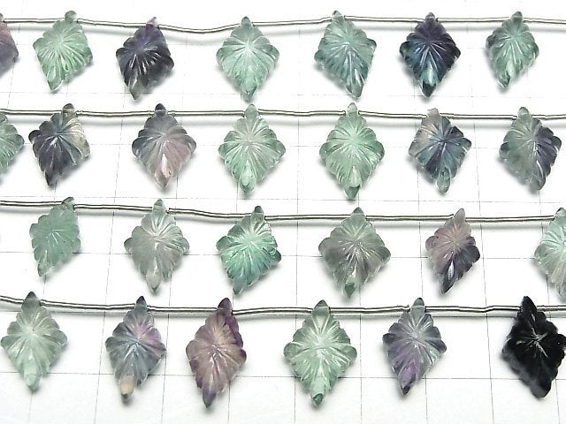 [Video]High Quality Multicolor Fluorite AAA Lozenge Carving 1strand (6pcs)