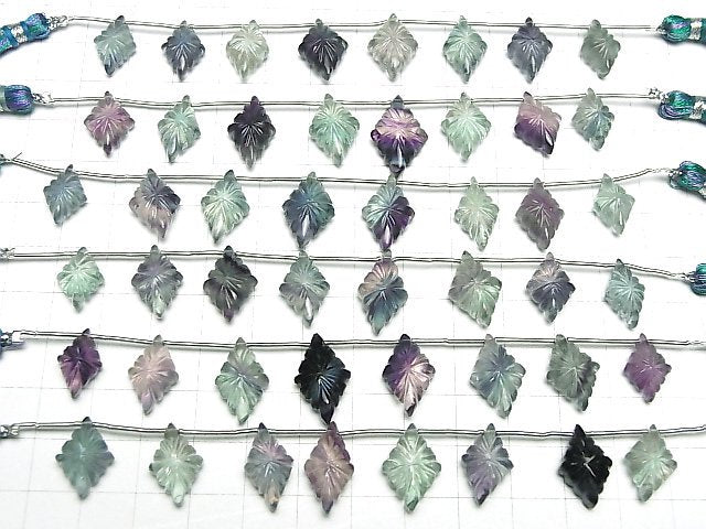 [Video]High Quality Multicolor Fluorite AAA Lozenge Carving 1strand (6pcs)