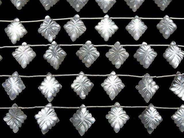 [Video] White Shell x Crystal AAA - Rosenji Carving 1strand (6pcs)