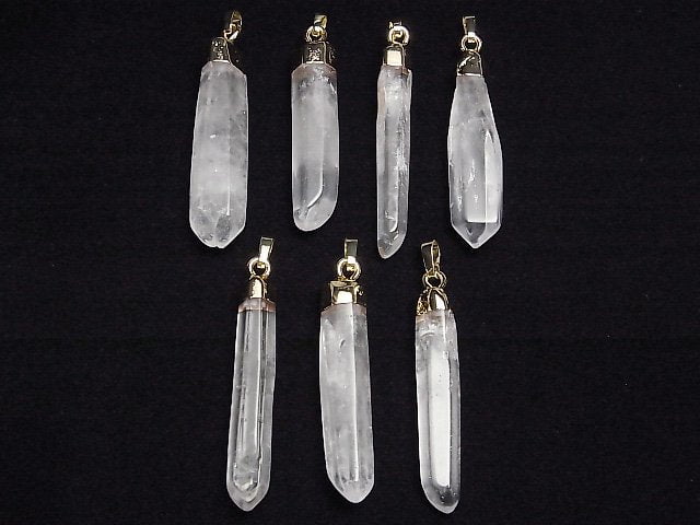 [Video] Crystal AA++ Point Pendant Gold color 1pc