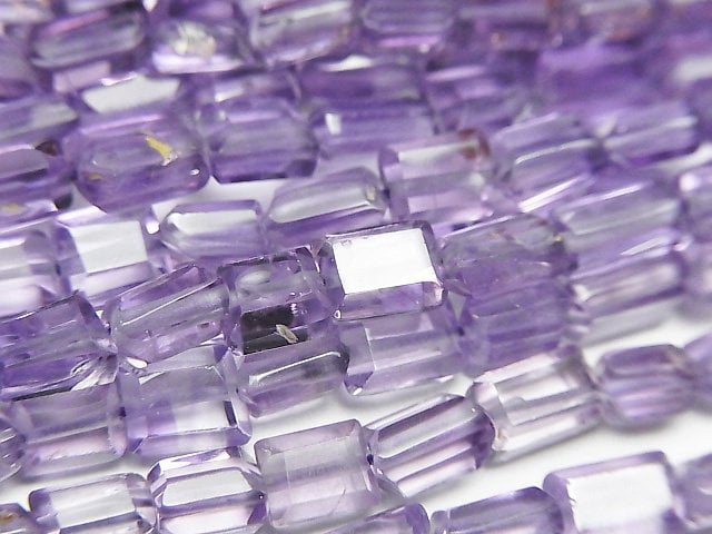 [Video]Amethyst AA++ Faceted Rectangle 1strand beads (aprx.14inch/34cm)