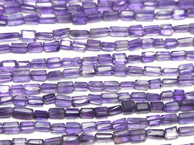 [Video]Amethyst AA++ Faceted Rectangle 1strand beads (aprx.14inch/34cm)