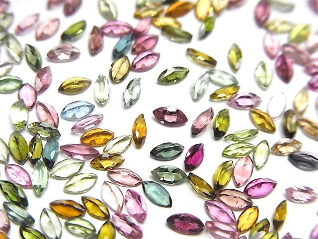 [Video]High Quality Multicolor Tourmaline AAA Loose Stone Marquise Faceted 4x2mm 10pcs