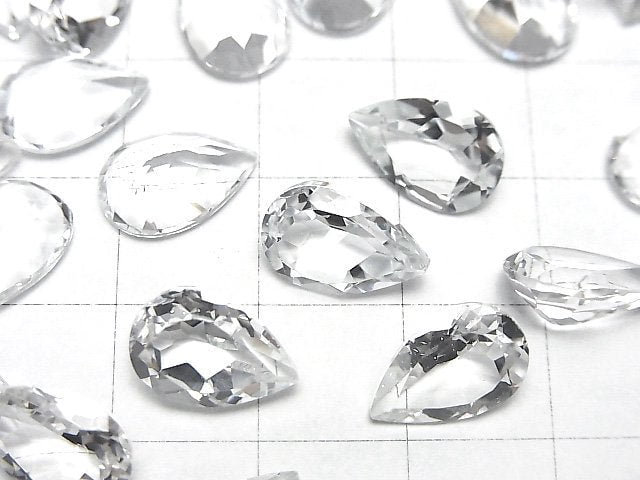 [Video]High Quality White Topaz AAA Loose stone Pear shape Faceted 12x8mm 2pcs