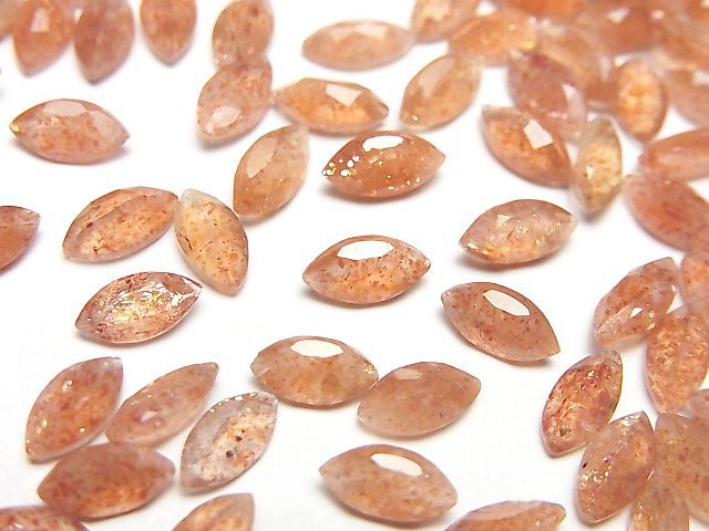 [Video]High Quality Sunstone AAA Loose stone Marquise Faceted 8x4mm 5pcs