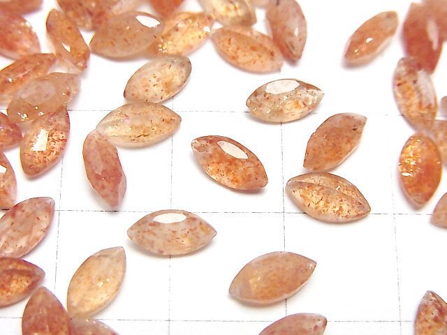 [Video]High Quality Sunstone AAA Loose stone Marquise Faceted 8x4mm 5pcs