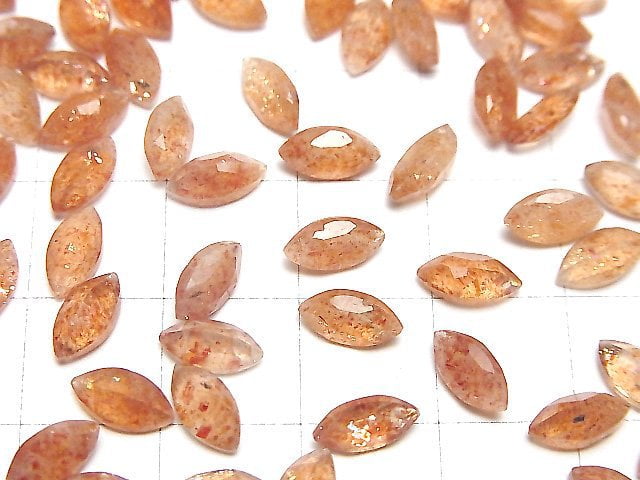 [Video]High Quality Sunstone AAA Loose stone Marquise Faceted 8x4mm 5pcs