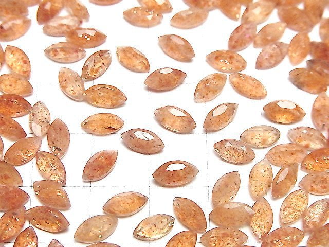 [Video]High Quality Sunstone AAA Loose stone Marquise Faceted 8x4mm 5pcs