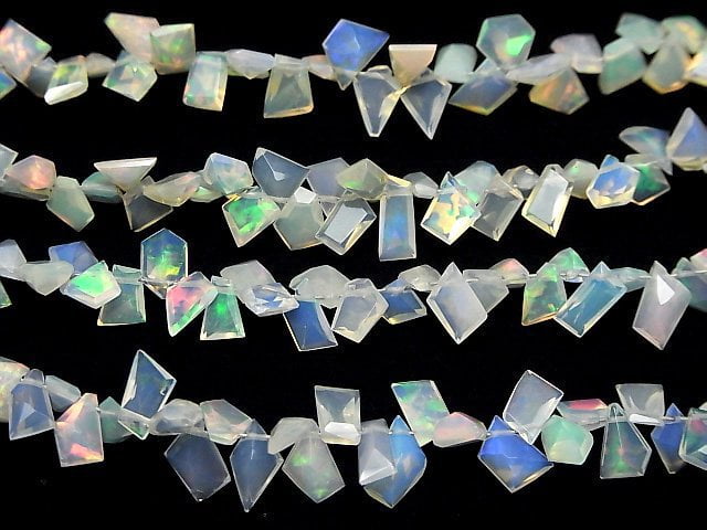 [Video]High Quality Ethiopian Opal AAA Fancy Shape Faceted Half or 1 Strand Beads (aprx.6inch/16cm)