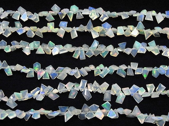 [Video]High Quality Ethiopian Opal AAA Fancy Shape Faceted Half or 1 Strand Beads (aprx.6inch/16cm)