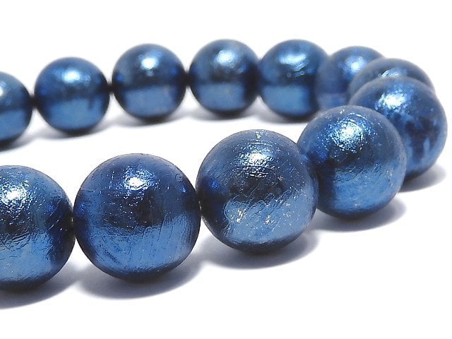 [Video][One of a kind] Meteorite (Altai meteorite) Round 11.5mm Blue Bracelet NO.2