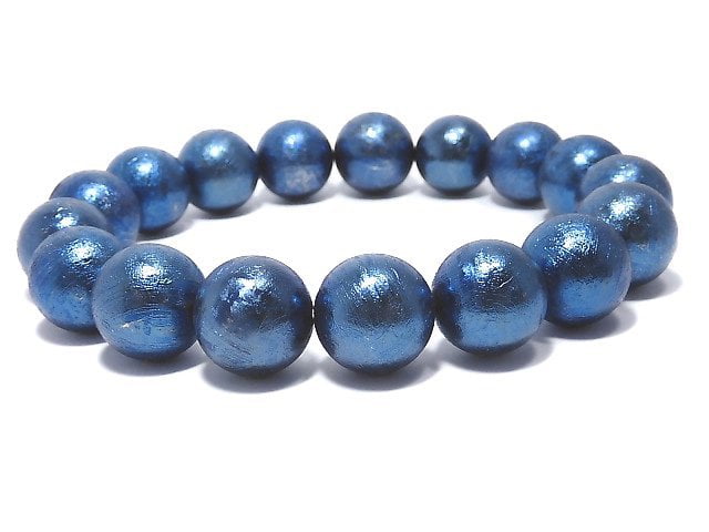 [Video][One of a kind] Meteorite (Altai meteorite) Round 11.5mm Blue Bracelet NO.2