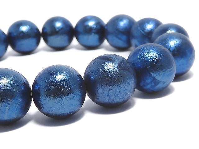 [Video][One of a kind] Meteorite (Altai meteorite) Round 11.5mm Blue Bracelet NO.3