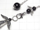 [Video] Black Obsidian AAA- Pendulum 60x19x19mm with chain Silver color 1pc