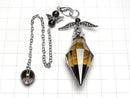 [Video]Smoky Quartz AAA Pendulum 60x19x19mm with chain, silver color, 1pc