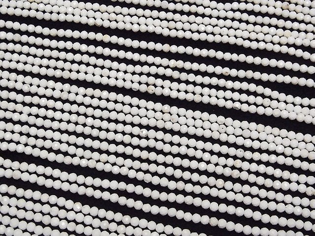 [Video]High Quality! Magnesite Faceted Round 3mm 1strand beads (aprx.15inch/37cm)