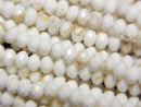 [Video]High Quality! Magnesite Faceted Button Rondelle 4x4x3mm 1strand beads (aprx.15inch/37cm)