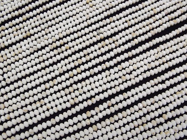 [Video]High Quality! Magnesite Faceted Button Roundel 4x4x3mm 1strand beads (aprx.15inch/37cm)