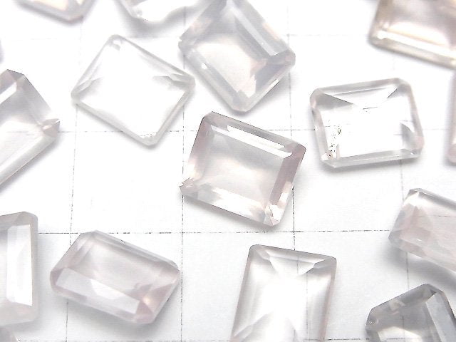 [Video]High Quality Rose Quartz AAA Loose stone Rectangle Faceted 10x8mm 2pcs