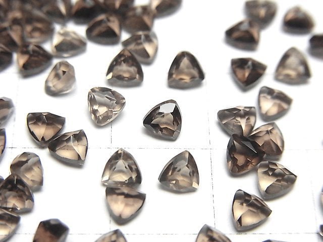 [Video]High Quality Smoky Quartz AAA Loose stone Triangle Faceted 4x4mm 10pcs