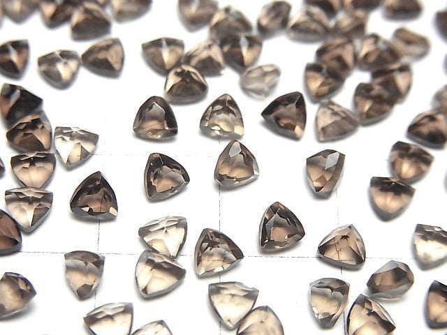 [Video]High Quality Smoky Quartz AAA Loose stone Triangle Faceted 4x4mm 10pcs