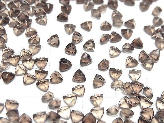 [Video]High Quality Smoky Quartz AAA Loose stone Triangle Faceted 4x4mm 10pcs