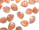 [Video]High Quality Sunstone AAA- Loose stone Pear shape Faceted 8x6mm 3pcs