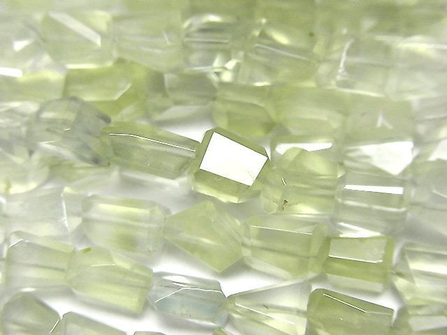 [Video]High Quality Prehnite AAA- Faceted Nugget half or 1strand beads (aprx.7inch/18cm)