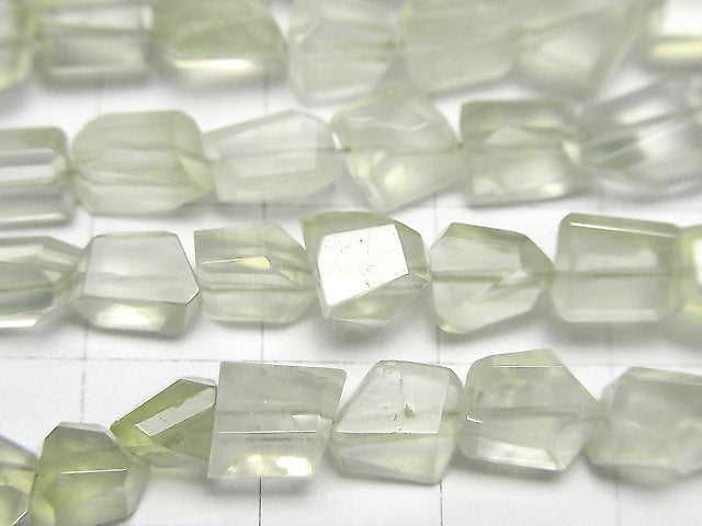 [Video]High Quality Prehnite AAA- Faceted Nugget half or 1strand beads (aprx.7inch/18cm)