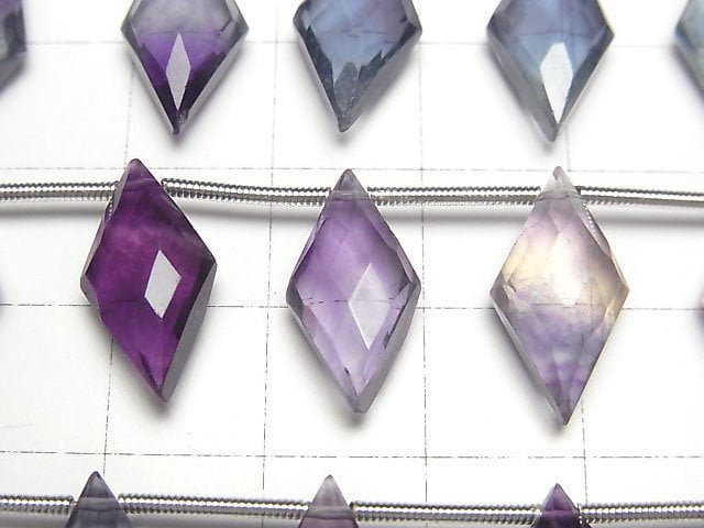 [Video] Multicolor Fluorite AAA Diamond Shape 1strand (8pcs)