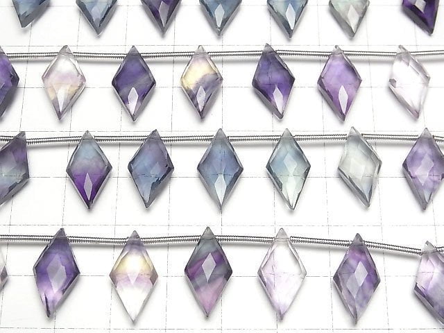 [Video] Multicolor Fluorite AAA Diamond Shape 1strand (8pcs)