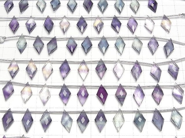 [Video] Multicolor Fluorite AAA Diamond Shape 1strand (8pcs)