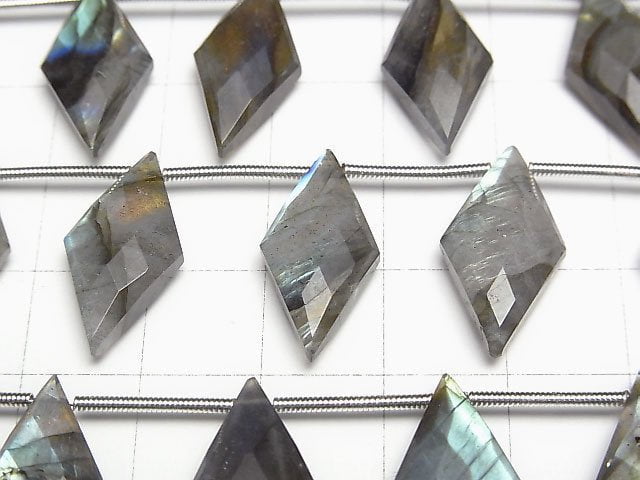 [Video]Labradorite AA++ Diamond Shape 20x10mm 1strand (8pcs )