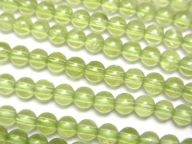 [Video]High Quality Peridot AAA- Round 4mm half or 1strand beads (aprx.15inch/37cm)