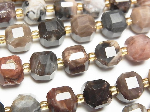 [Video]High Quality! Petrified Wood Cube Shape 9x9x9mm half or 1strand beads (aprx.15inch/36cm)