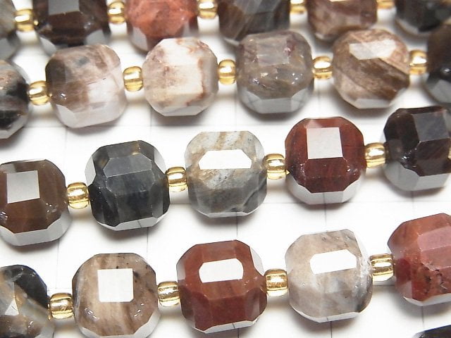 [Video]High Quality! Petrified Wood Cube Shape 9x9x9mm half or 1strand beads (aprx.15inch/36cm)