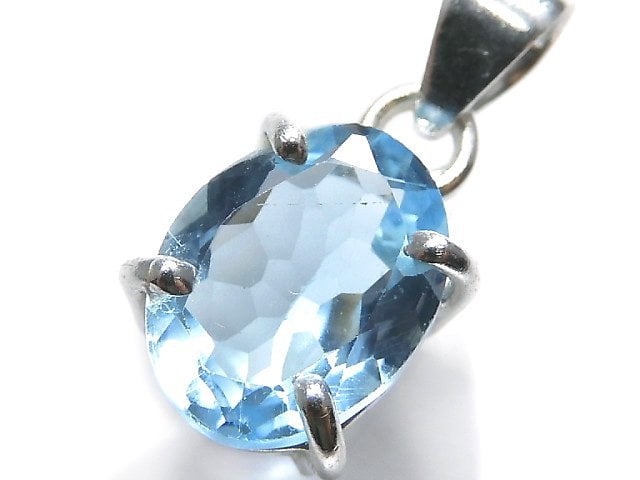 [Video][One of a kind] High Quality Sky Blue Topaz AAA Pendant Silver925 NO.22