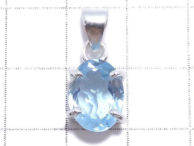 [Video][One of a kind] High Quality Sky Blue Topaz AAA Pendant Silver925 NO.22