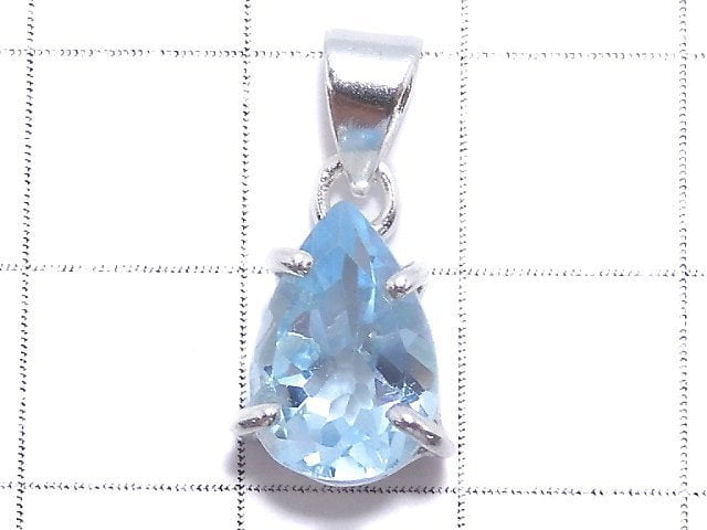 [Video][One of a kind] High Quality Sky Blue Topaz AAA Pendant Silver925 NO.24