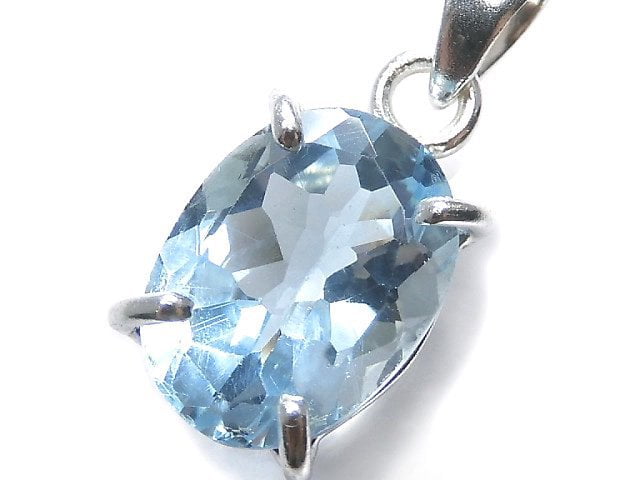 [Video][One of a kind] High Quality Sky Blue Topaz AAA Pendant Silver925 NO.27