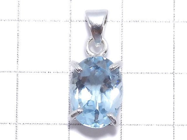 [Video][One of a kind] High Quality Sky Blue Topaz AAA Pendant Silver925 NO.27