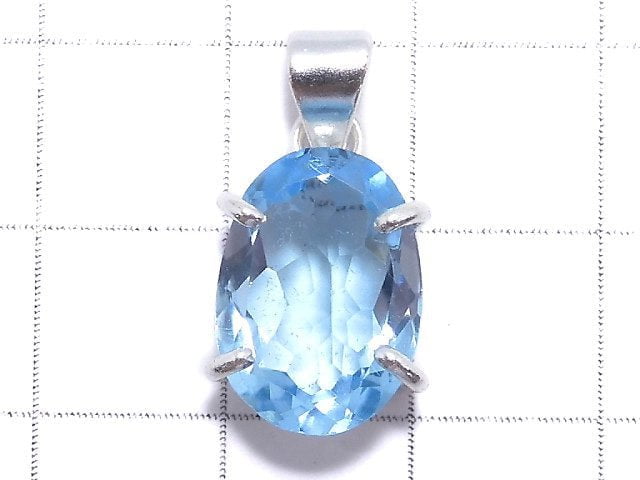 [Video][One of a kind] High Quality Sky Blue Topaz AAA Pendant Silver925 NO.29