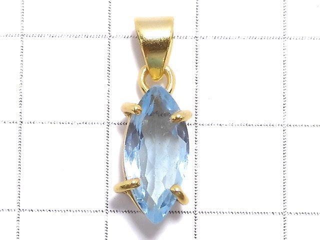 [Video][One of a kind] High Quality Sky Blue Topaz AAA Pendant 18KGP NO.32