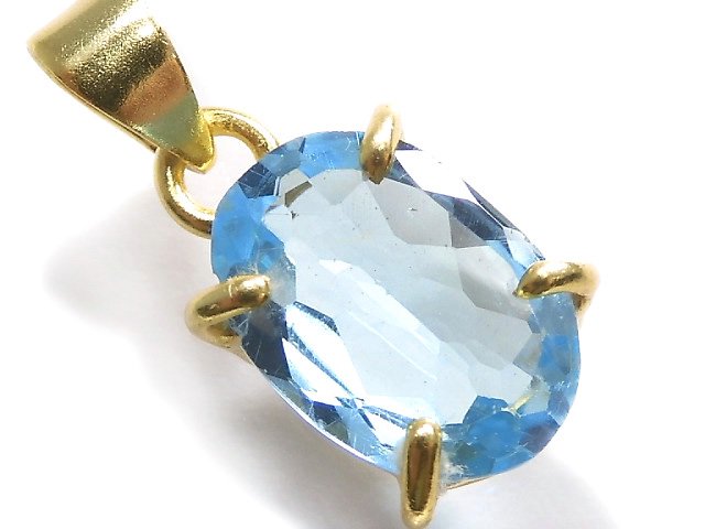 [Video][One of a kind] High Quality Sky Blue Topaz AAA Pendant 18KGP NO.35